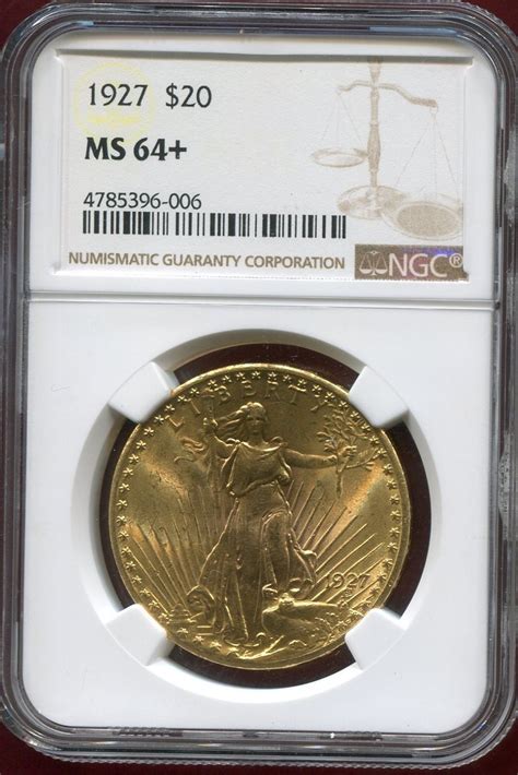 Usa 20 Dollars Dollar Gold 1927 St Gaudens Typ Double Eagle Ngc Ms 64