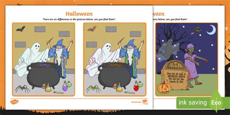 Halloween Spot The Difference Printable Worksheet