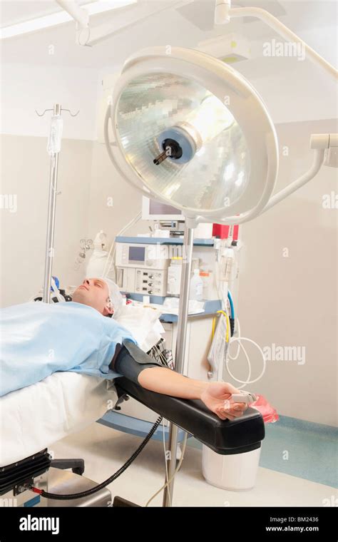 Patient Lying On An Operation Table Stock Photo Alamy