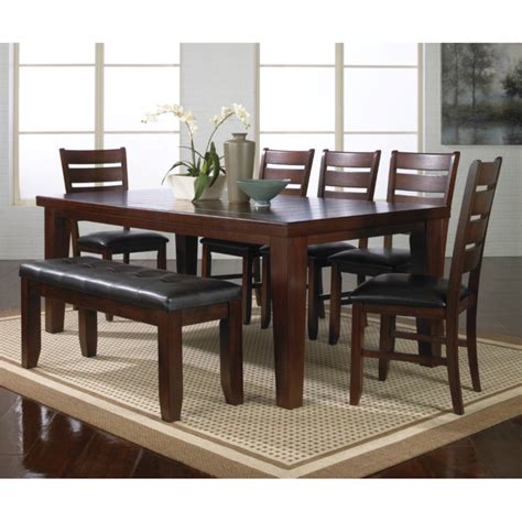 Signature design by ashley bridson dining room table and chairs with bench (set of 6), gray. Rent to Own Crown Mark Inc 6-Piece Bardstown Dining Set ...