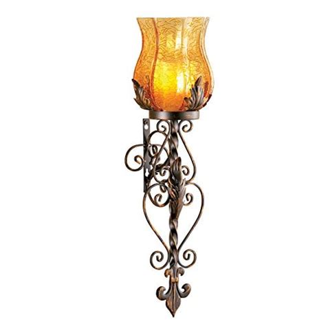 Glass Wall Sconce Candle Holder Antique Brown