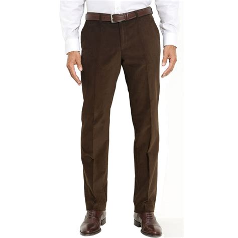 Ralph Lauren Ralph Lauren Mens Dark Brown Corduroy Pants Flat Front
