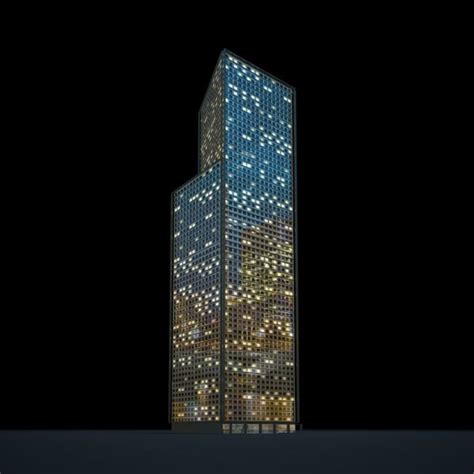 Skyscraper Office Building By Evermotion Low Poly Model Of Night