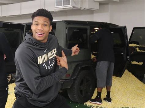 the lovable giannis antetokounmpo pranked rookie sterling brown by filling his g wagon entirely