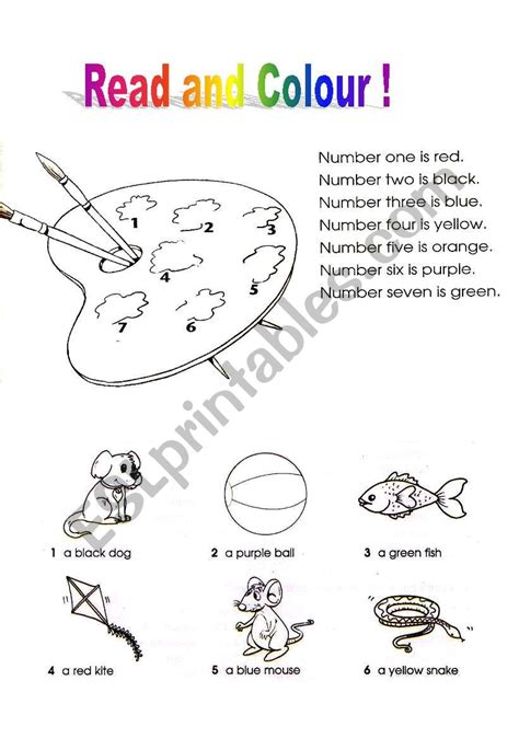 Read And Colour Activity Esl Worksheet By Guess
