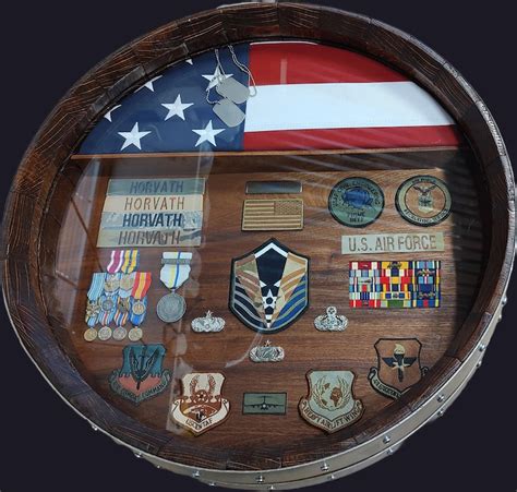 Whiskey Wine Barrel Military And Law Enforcement Retirement Shadow Box