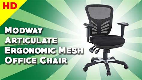 Modway Articulate Ergonomic Mesh Office Chair In Black Youtube