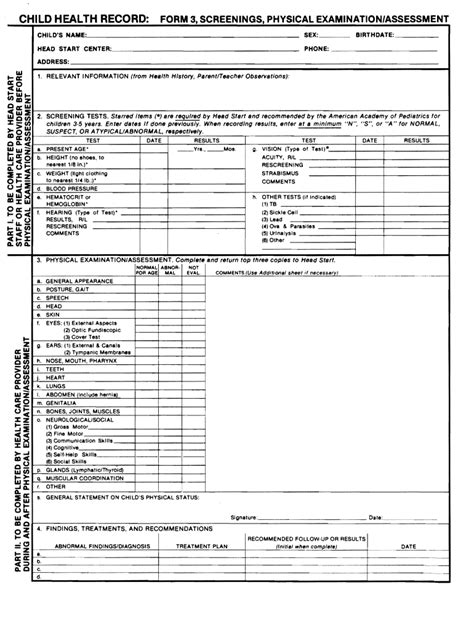 Child Health Record Form 3 Fill And Sign Printable Template Online
