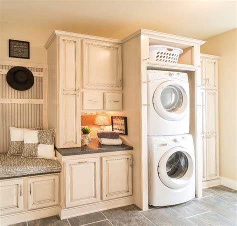Laundry Storage Ideas Lancaster Red Rose Cabinets