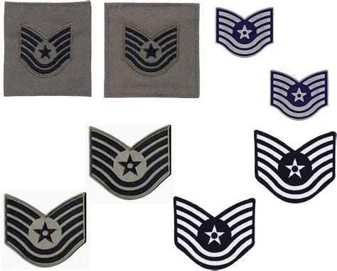 Usaf 2 Pairs Sergeant Stripes Us Air Force Ensignia Blue And Green