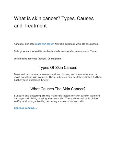 What Is Skin Cancer Types Causes And Treatment By Healthifycenter Issuu