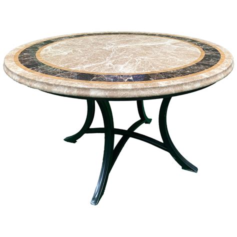 Saturn Marble Stone Round Outdoor Dining Table 120cm
