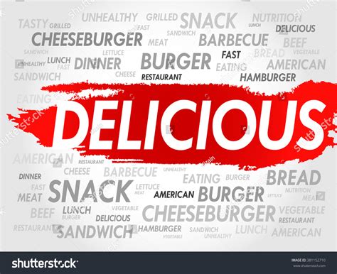 Delicious Word Cloud Fast Food Concept Stock Illustration 381152710