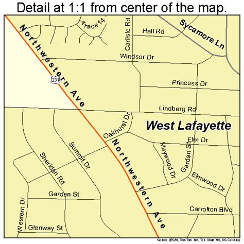 West Lafayette Indiana Street Map 1882862