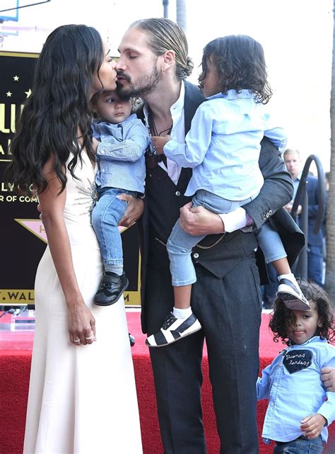 Zoe Saldana And Sons At Hollywood Walk Of Fame Ceremony 2018 Popsugar Celebrity Photo 13