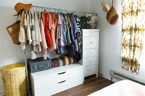 A rolling cart or island is a simple way to increase counter and storage space in a small kitchen. Real Small-Space Closet Solutions: How To Hang Your ...