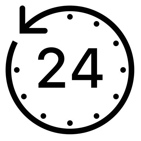 24 Hour Clock Computer Icons Timer 24 Hours Transparent Background Png