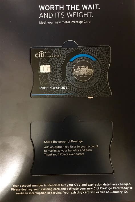 Keep a tab on this section as it will be updated weekly. Arrived: New Metal Citi Prestige Card