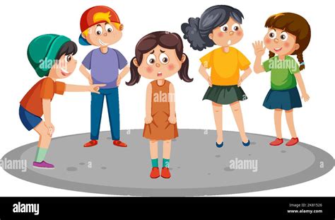 Children Teasing Their Friend Illustration Stock Vector Image And Art Alamy