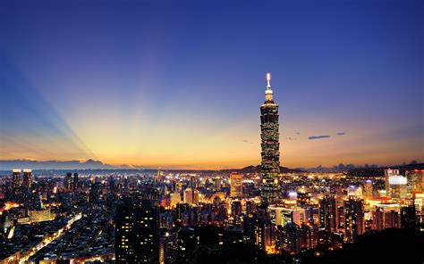 Beautiful Taipei 101 Night Light Hd Wallpaper In Desktop