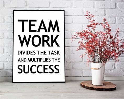 Teamwork Quotes For Office Success Quotes Office Wall Decor Etsy
