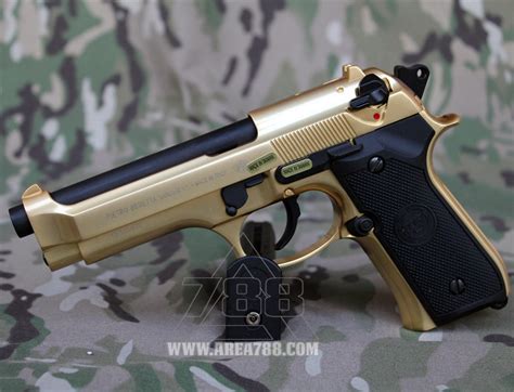 We M9 Beretta Gold Gbb 6mm Area 788 Menjual Aksesoris Sparepart