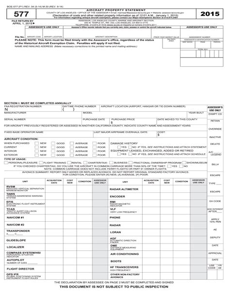 Ca Form 577 Los Angeles County 2015 Fill And Sign Printable