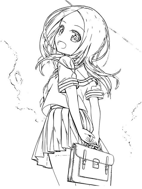 School Girl Coloring Page