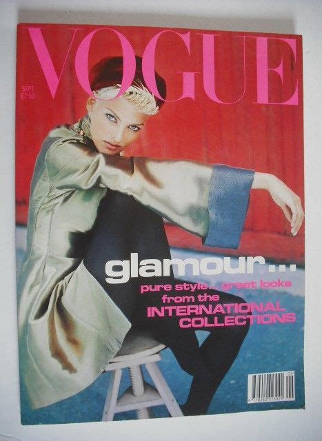 British Vogue Magazine September 1991 Linda Evangelista Cover