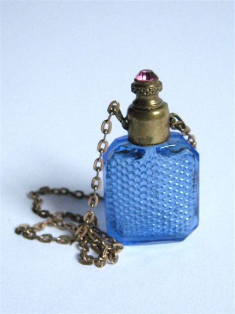 Victorian 1800s Jeweled French Blue Honeycomb Glass Chatelaine Etsy Chatelaine Perfume