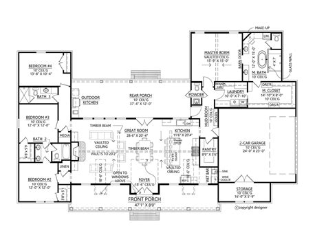 Farmhouse Style House Plan Beds Baths 2743 Sqft Plan 59 Off