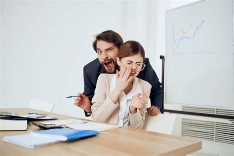 Premium Photo Business Man Harassing Secretary At Work Harassment Office High Quality Photo