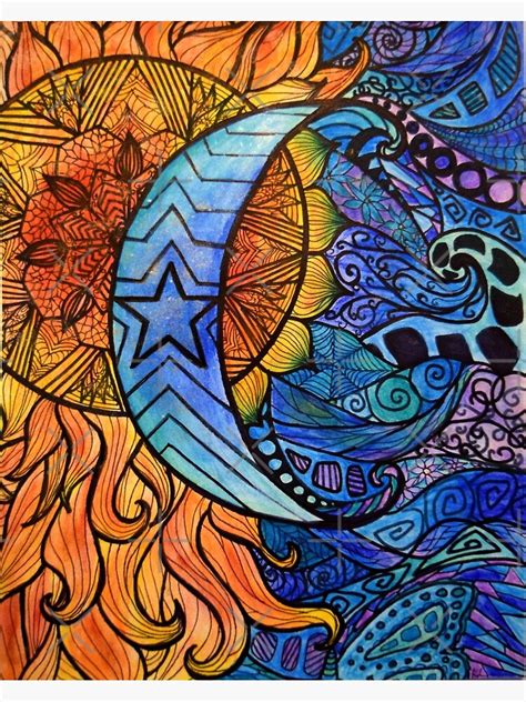 Sun And Moon Poster For Sale By Kristikat Redbubble