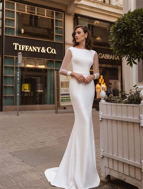 Formal Wedding Dress Wedding Dress Bridal Simple Gown Satin Dress A