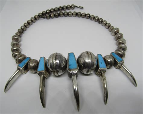 Sold Price TURQUOISE BEAR CLAW NECKLACE STERLING SILVER Invalid Date EST