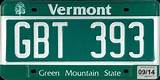 Vermont State License Plate Photos