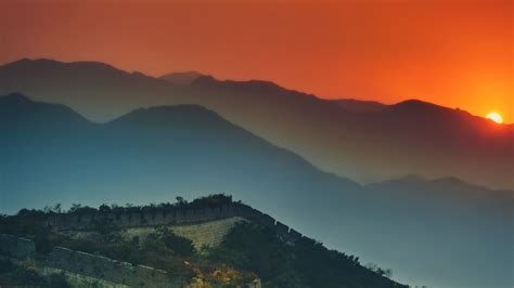 Sunrise Great Wall Of China Moutain 1920x1080 Wallpaper
