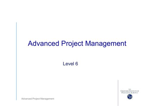 Advanced Project Management Ppts
