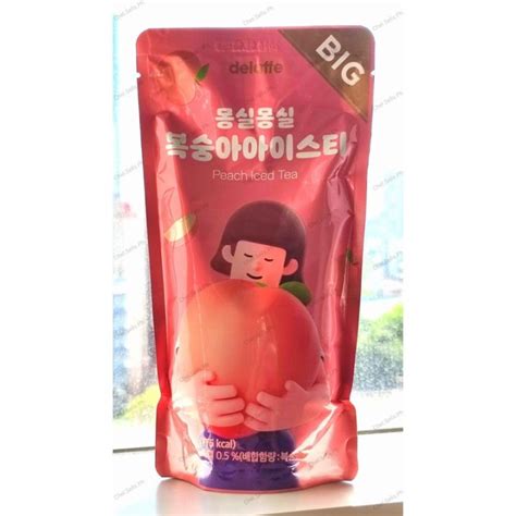 Delaffe Korean Juice Pouch Peach Ade Ml Ready To Drink Iced