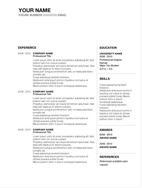 Here is the most popular collection of free resume templates. Incredible Templates For Resumes - PRSASPOKANE