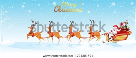 Merry Christmas Happy New Yearsanta Claus Stock Vector Royalty Free
