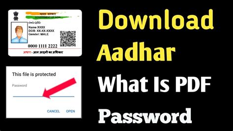 Download Your Aadhar Card Aadhar Card Pdf File Open Password What