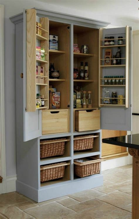 Homecho freestanding storage cabinet, bathroom slim tower cabinet, narrow tall cabinet with doors and adjustable shelves for living room, kitchen, entrance, bedroom, oak color 4.5 out of 5 stars 42 $89.99 $ 89. A freestanding pantry for small spaces! | Your Projects@OBN | Pantry design, Kitchen pantry ...