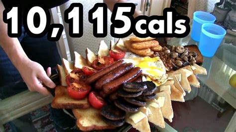 Time (or lack of it) can be a challenge for everyone. Massive 10,000 Calorie English Breakfast Challenge - YouTube