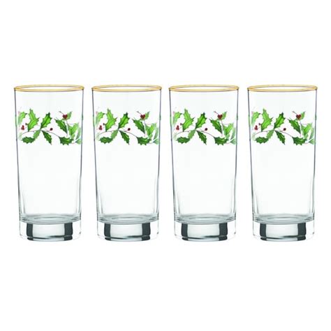 shop lenox holiday decal 4 piece highball glass set free shipping on orders over 45