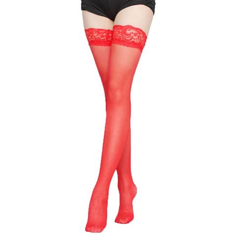 Women Sheer Lace Garter Stay Up Thigh High Hold Ups Stockings Pantyhose