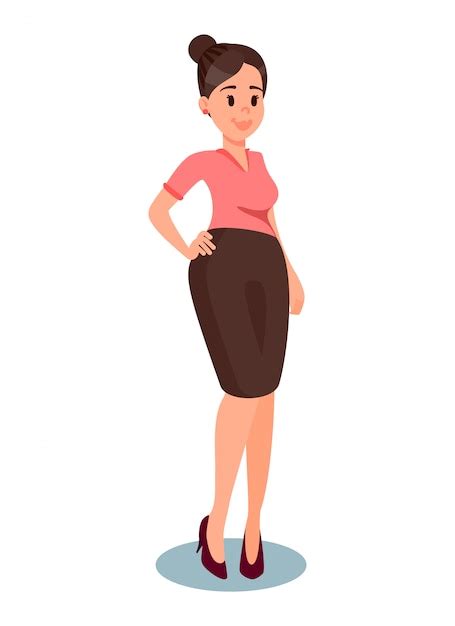 Premium Vector Middle Aged Woman In Formal Clothes Illustration
