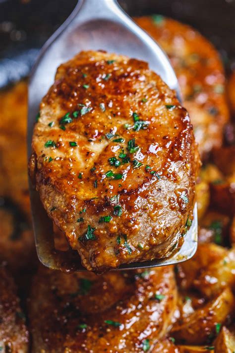 One of the best things about thin pork chops is that they are so quick to cook. Honey Mustard Pork Chops and Potatoes Recipe - Pork Chops ...