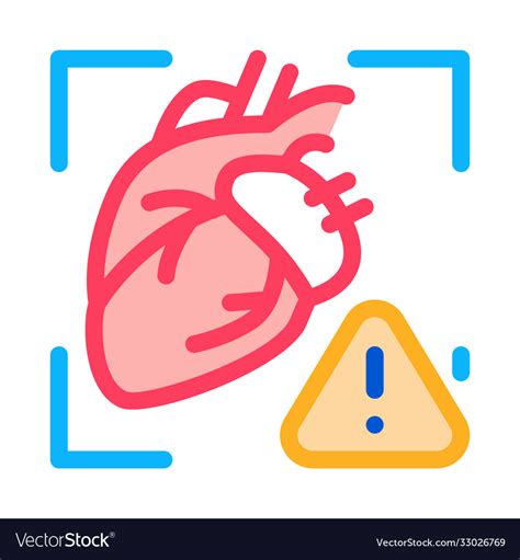 Heart Disease Attention Icon Outline Royalty Free Vector