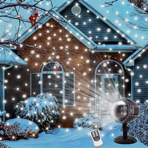 Do you want to make your garden flooded with red and green sprinkles? 6W LED Snowfall Projector Lights Light Rotating Spotlight ...